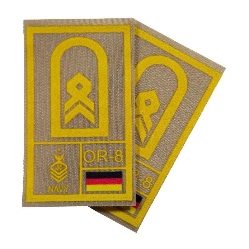 BW Rangabzeichen International bedruckt Marine Klett für KBS SK Gelbgold
