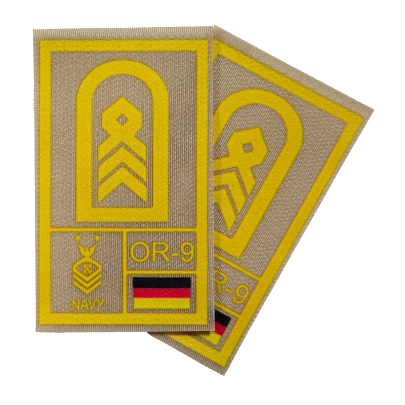 BW Rangabzeichen International bedruckt Marine Klett für KBS SK Gelbgold