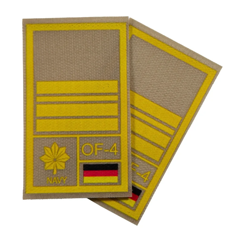 BW Rangabzeichen International bedruckt Marine Klett für KBS SK Gelbgold