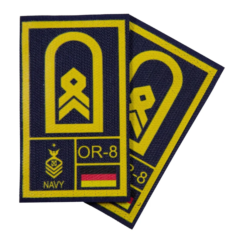 BW Rangabzeichen International bedruckt Marine Klett für KBS SK Gelbgold