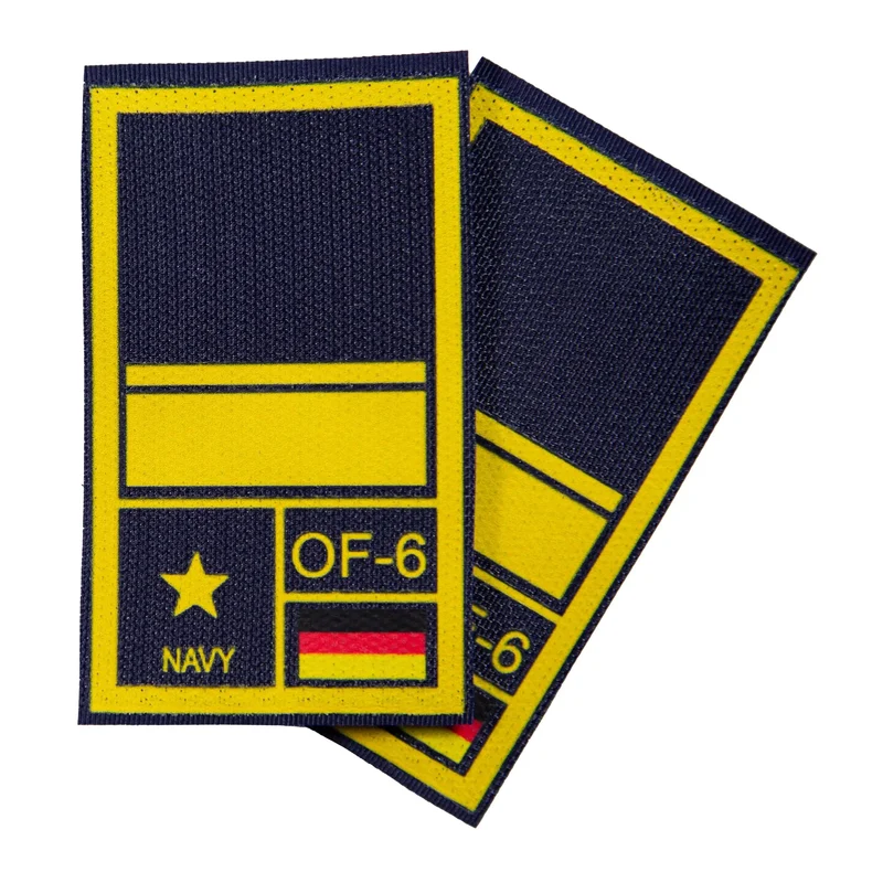 BW Rangabzeichen International bedruckt Marine Klett für KBS SK Gelbgold