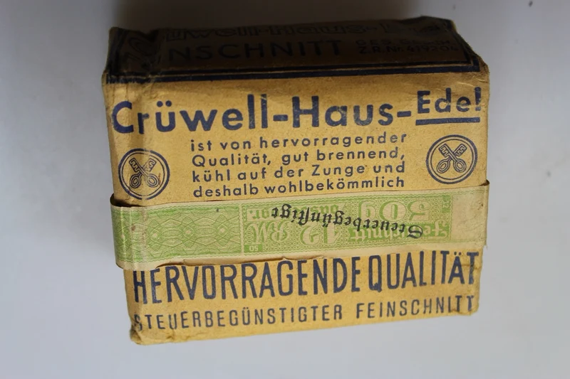 „Cruwell – Haus Edel“ 50-Gramm-Packung Tabak aus den 40er Jahren