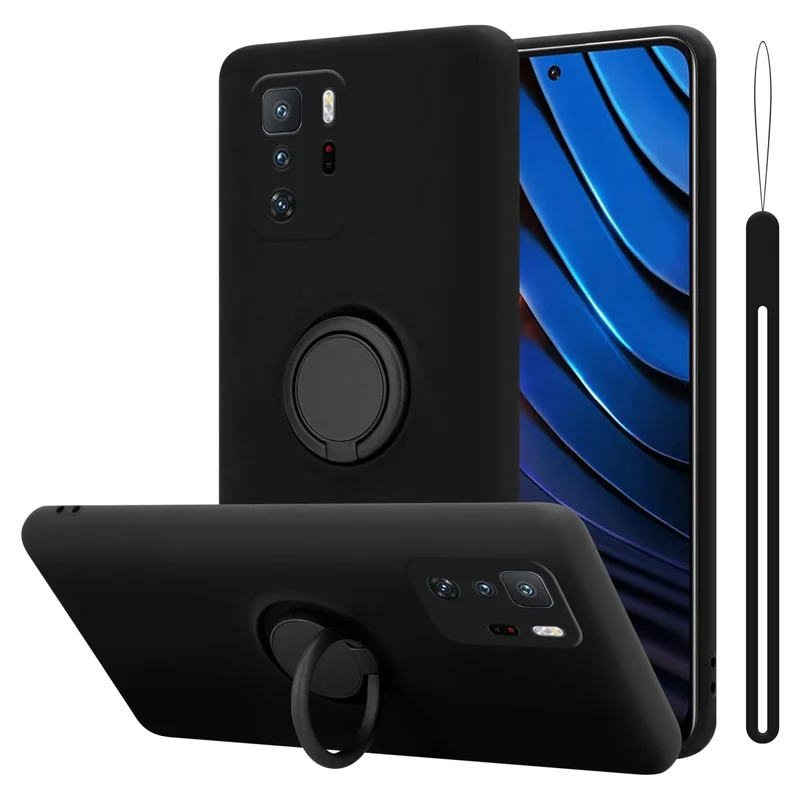 Cadorabo Hülle kompatibel mit Xiaomi POCO X3 GT Schutzhülle aus flexiblem TPU Silikon mit Ring