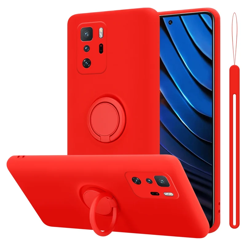 Cadorabo Hülle kompatibel mit Xiaomi POCO X3 GT Schutzhülle aus flexiblem TPU Silikon mit Ring