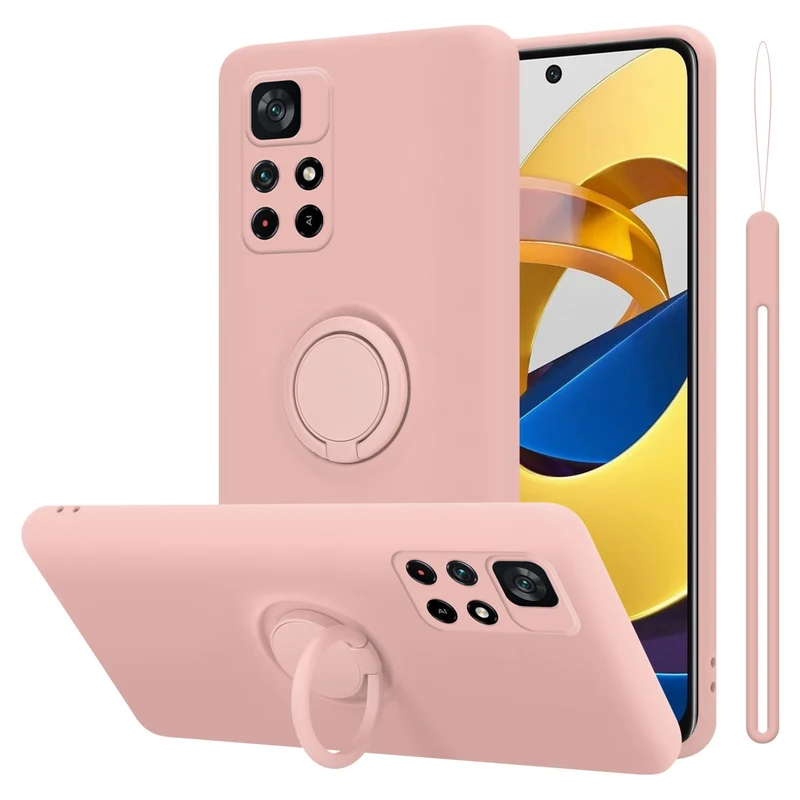 Cadorabo Hülle kompatibel mit Xiaomi POCO M4 PRO 5G Schutzhülle aus flexiblem TPU Silikon mit Ring