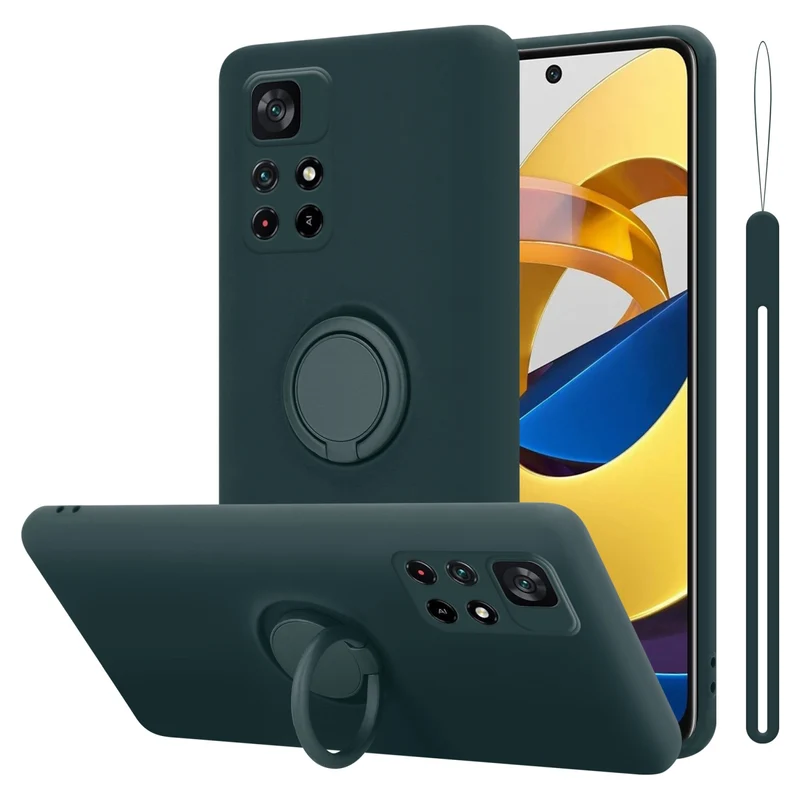 Cadorabo Hülle kompatibel mit Xiaomi POCO M4 PRO 5G Schutzhülle aus flexiblem TPU Silikon mit Ring