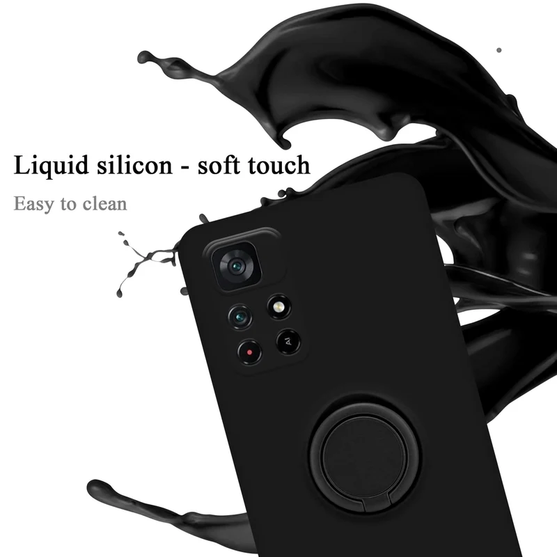 Cadorabo Hülle kompatibel mit Xiaomi POCO M4 PRO 5G Schutzhülle aus flexiblem TPU Silikon mit Ring