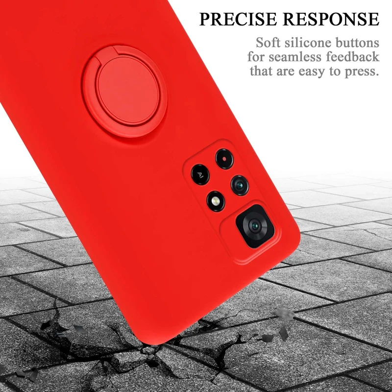 Cadorabo Hülle kompatibel mit Xiaomi POCO M4 PRO 5G Schutzhülle aus flexiblem TPU Silikon mit Ring
