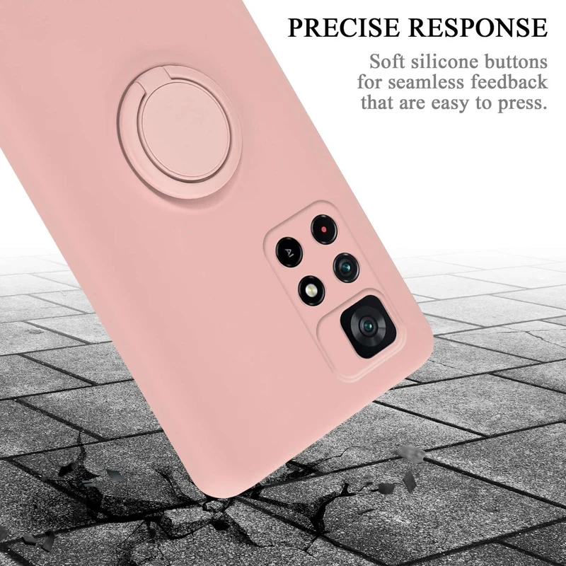 Cadorabo Hülle kompatibel mit Xiaomi POCO M4 PRO 5G Schutzhülle aus flexiblem TPU Silikon mit Ring