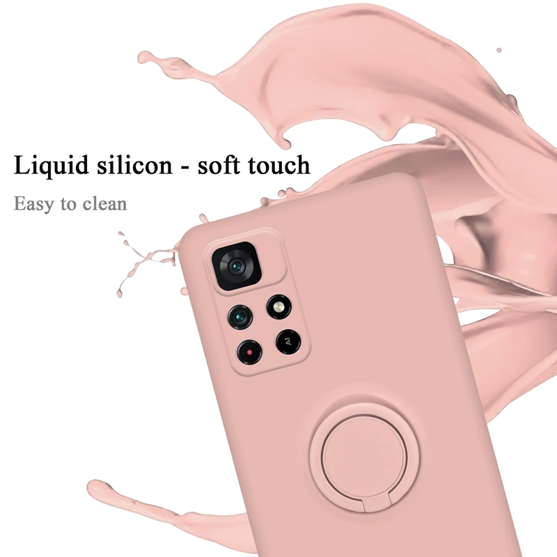 Cadorabo Hülle kompatibel mit Xiaomi POCO M4 PRO 5G Schutzhülle aus flexiblem TPU Silikon mit Ring