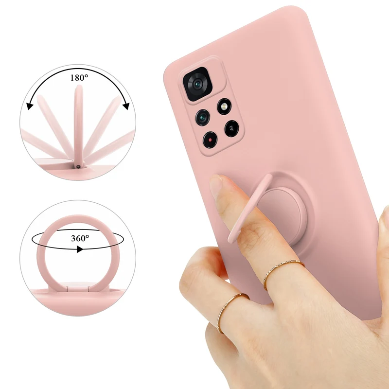 Cadorabo Hülle kompatibel mit Xiaomi POCO M4 PRO 5G Schutzhülle aus flexiblem TPU Silikon mit Ring