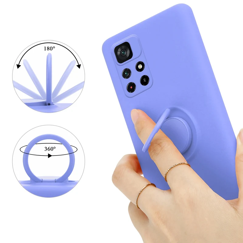 Cadorabo Hülle kompatibel mit Xiaomi POCO M4 PRO 5G Schutzhülle aus flexiblem TPU Silikon mit Ring