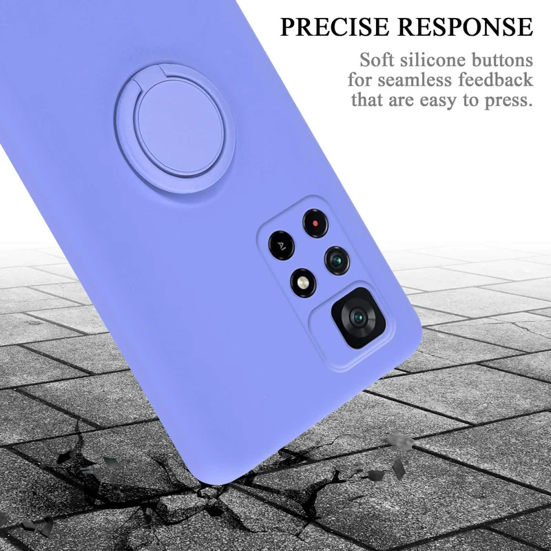 Cadorabo Hülle kompatibel mit Xiaomi POCO M4 PRO 5G Schutzhülle aus flexiblem TPU Silikon mit Ring