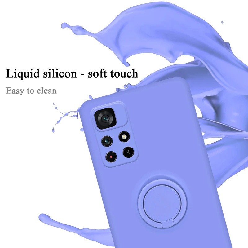 Cadorabo Hülle kompatibel mit Xiaomi POCO M4 PRO 5G Schutzhülle aus flexiblem TPU Silikon mit Ring