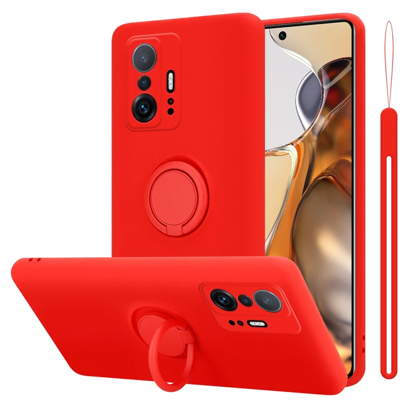 Cadorabo Hülle kompatibel mit Xiaomi 11T / 11T PRO Schutzhülle aus flexiblem TPU Silikon mit Ring