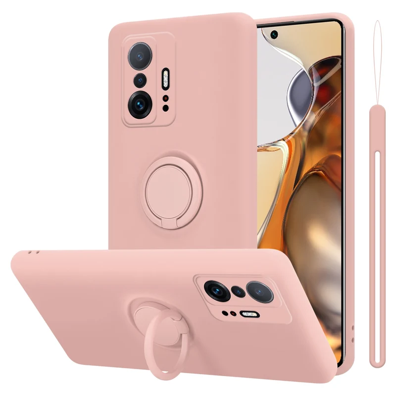Cadorabo Hülle kompatibel mit Xiaomi 11T / 11T PRO Schutzhülle aus flexiblem TPU Silikon mit Ring