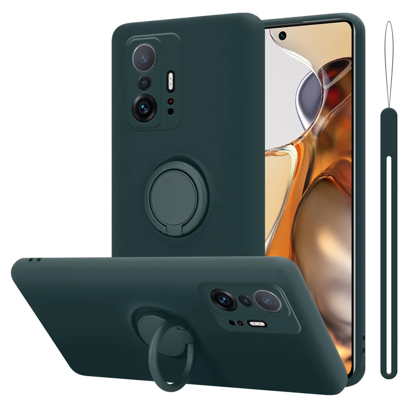 Cadorabo Hülle kompatibel mit Xiaomi 11T / 11T PRO Schutzhülle aus flexiblem TPU Silikon mit Ring