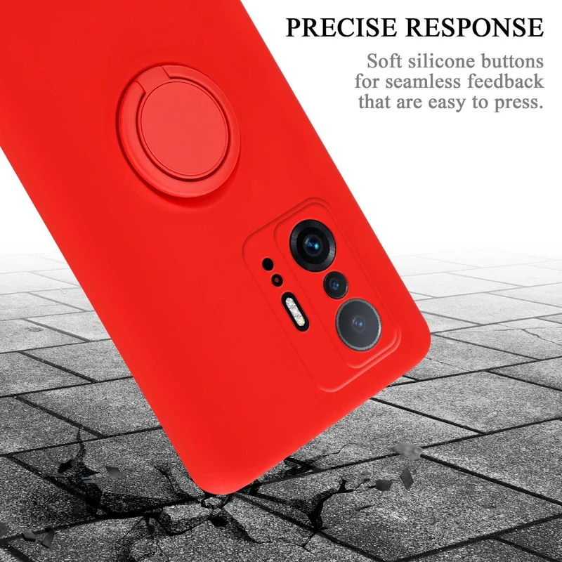 Cadorabo Hülle kompatibel mit Xiaomi 11T / 11T PRO Schutzhülle aus flexiblem TPU Silikon mit Ring