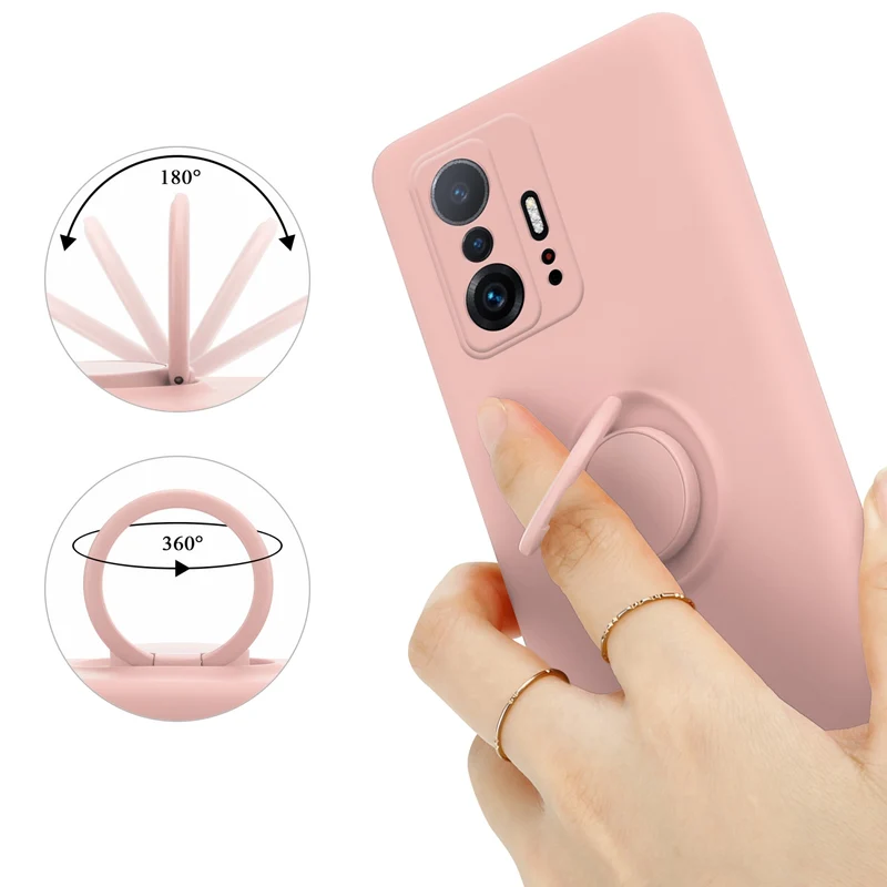 Cadorabo Hülle kompatibel mit Xiaomi 11T / 11T PRO Schutzhülle aus flexiblem TPU Silikon mit Ring