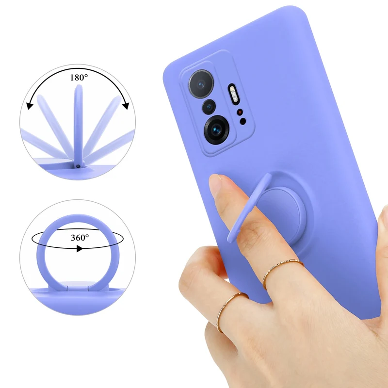 Cadorabo Hülle kompatibel mit Xiaomi 11T / 11T PRO Schutzhülle aus flexiblem TPU Silikon mit Ring