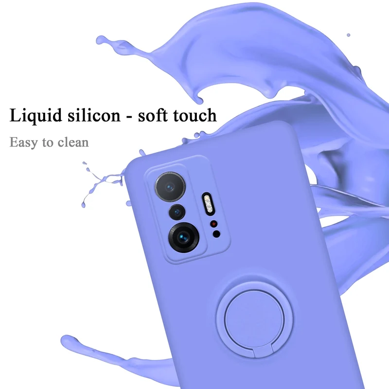 Cadorabo Hülle kompatibel mit Xiaomi 11T / 11T PRO Schutzhülle aus flexiblem TPU Silikon mit Ring