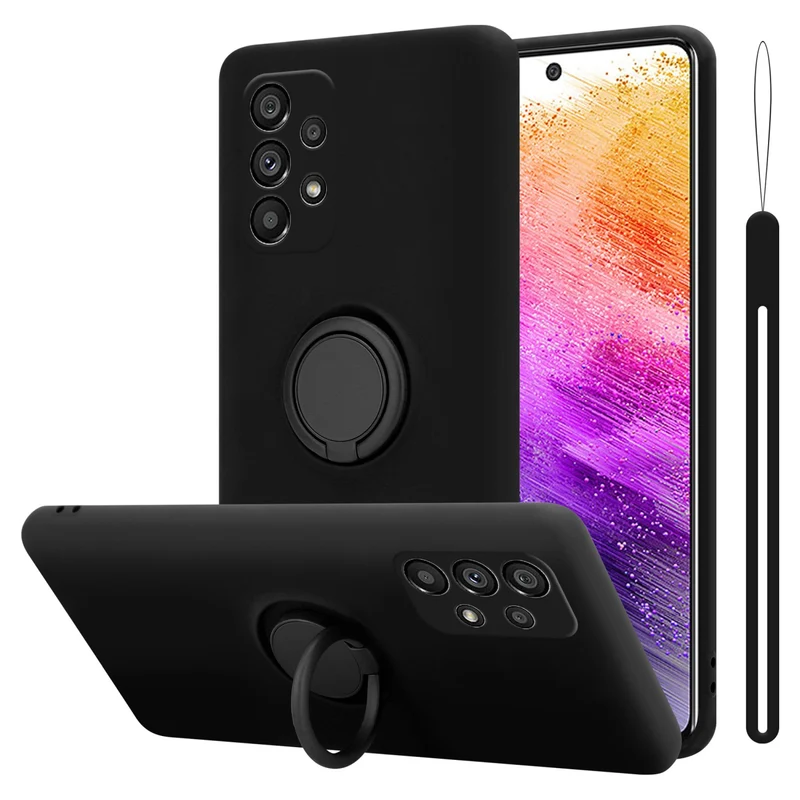 Cadorabo Hülle kompatibel mit Samsung Galaxy A73 5G Schutzhülle aus flexiblem TPU Silikon mit Ring