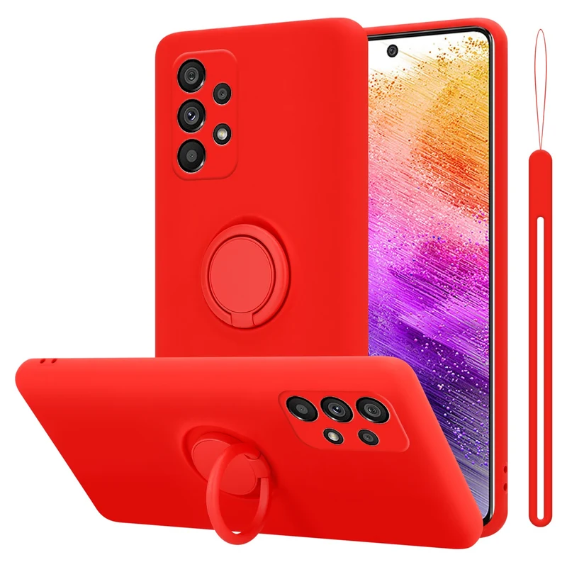 Cadorabo Hülle kompatibel mit Samsung Galaxy A73 5G Schutzhülle aus flexiblem TPU Silikon mit Ring