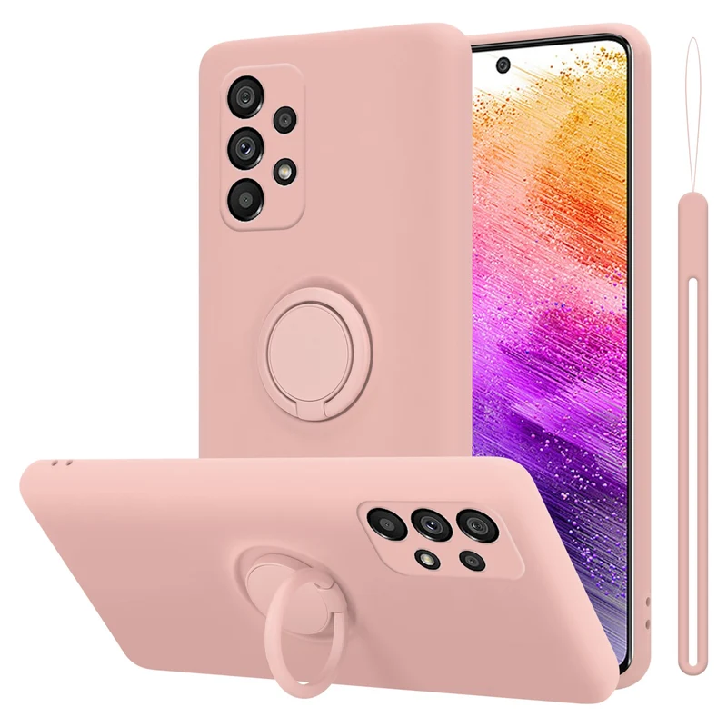 Cadorabo Hülle kompatibel mit Samsung Galaxy A73 5G Schutzhülle aus flexiblem TPU Silikon mit Ring
