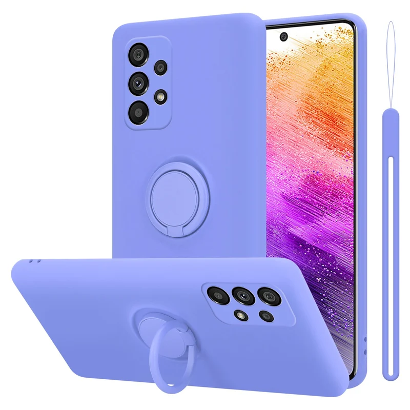 Cadorabo Hülle kompatibel mit Samsung Galaxy A73 5G Schutzhülle aus flexiblem TPU Silikon mit Ring