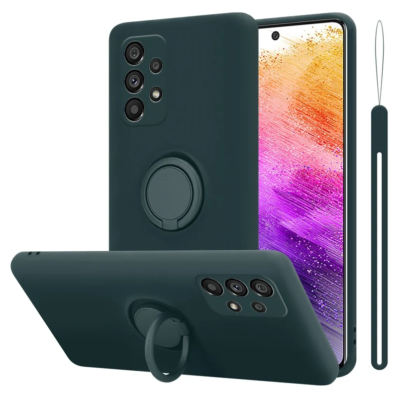 Cadorabo Hülle kompatibel mit Samsung Galaxy A73 5G Schutzhülle aus flexiblem TPU Silikon mit Ring