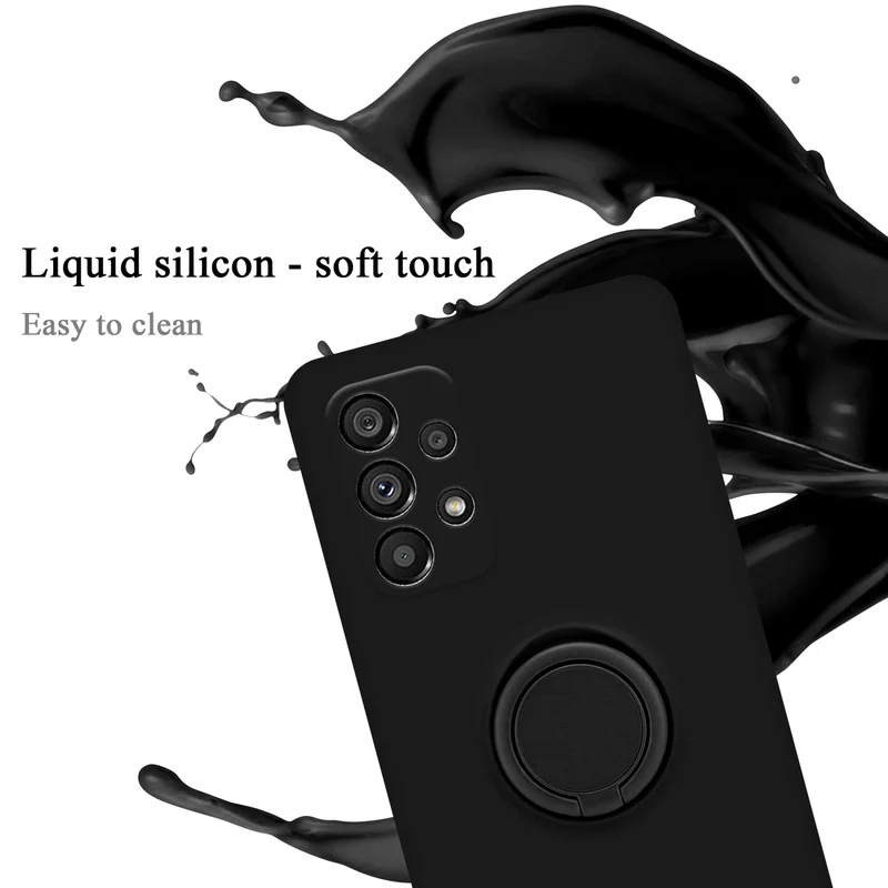 Cadorabo Hülle kompatibel mit Samsung Galaxy A73 5G Schutzhülle aus flexiblem TPU Silikon mit Ring