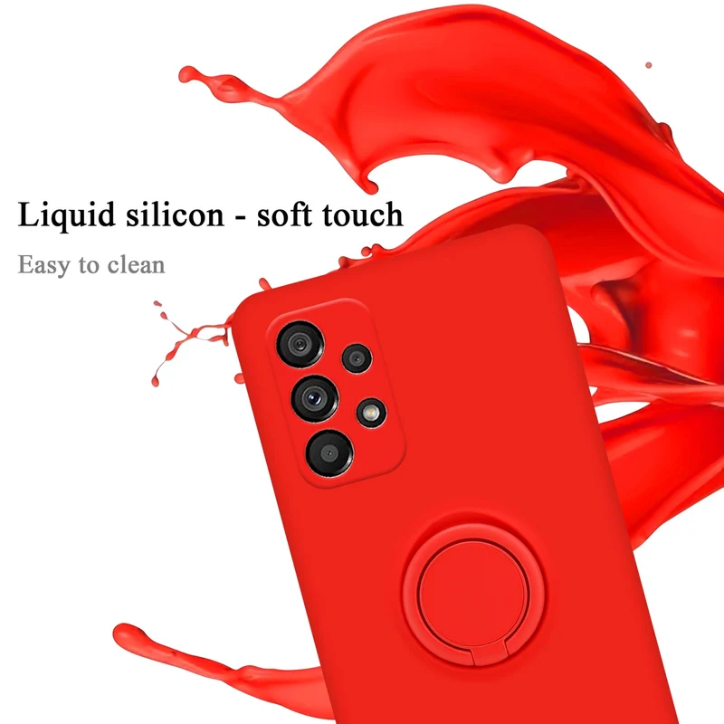 Cadorabo Hülle kompatibel mit Samsung Galaxy A73 5G Schutzhülle aus flexiblem TPU Silikon mit Ring