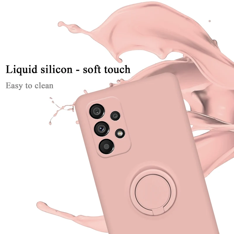 Cadorabo Hülle kompatibel mit Samsung Galaxy A73 5G Schutzhülle aus flexiblem TPU Silikon mit Ring