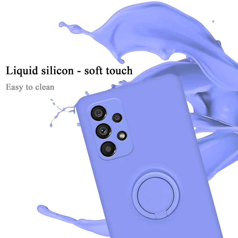 Cadorabo Hülle kompatibel mit Samsung Galaxy A73 5G Schutzhülle aus flexiblem TPU Silikon mit Ring