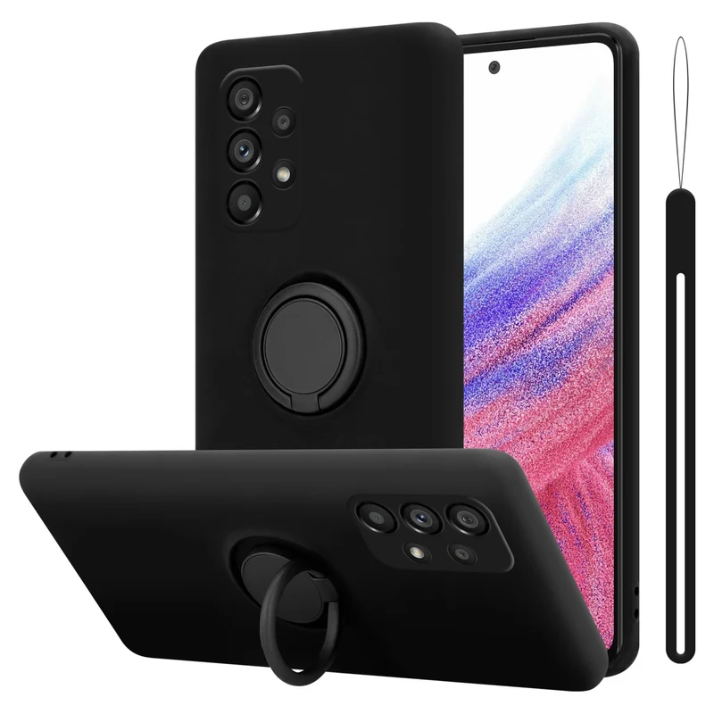 Cadorabo Hülle kompatibel mit Samsung Galaxy A53 5G Schutzhülle aus flexiblem TPU Silikon mit Ring
