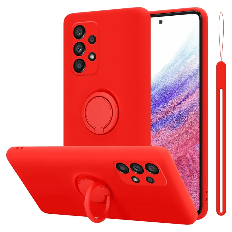 Cadorabo Hülle kompatibel mit Samsung Galaxy A53 5G Schutzhülle aus flexiblem TPU Silikon mit Ring
