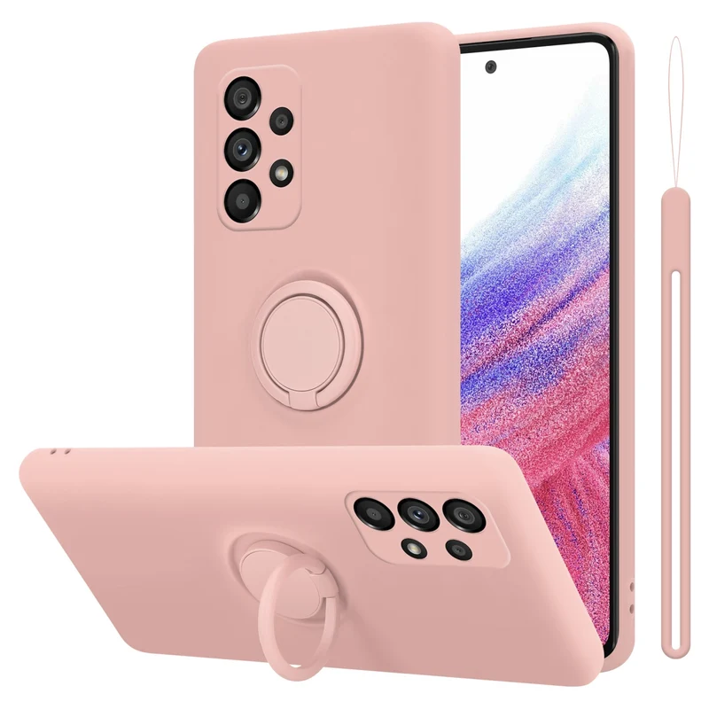 Cadorabo Hülle kompatibel mit Samsung Galaxy A53 5G Schutzhülle aus flexiblem TPU Silikon mit Ring