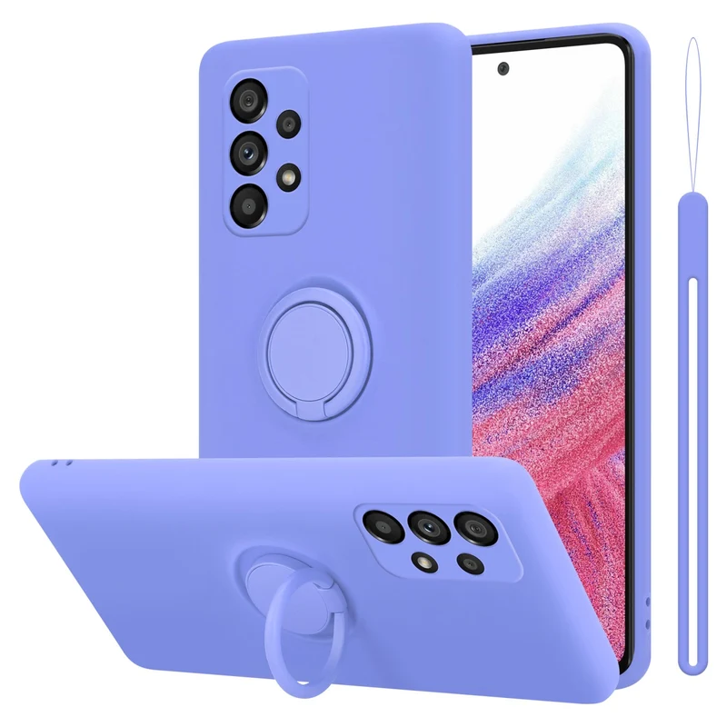 Cadorabo Hülle kompatibel mit Samsung Galaxy A53 5G Schutzhülle aus flexiblem TPU Silikon mit Ring