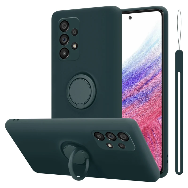 Cadorabo Hülle kompatibel mit Samsung Galaxy A53 5G Schutzhülle aus flexiblem TPU Silikon mit Ring