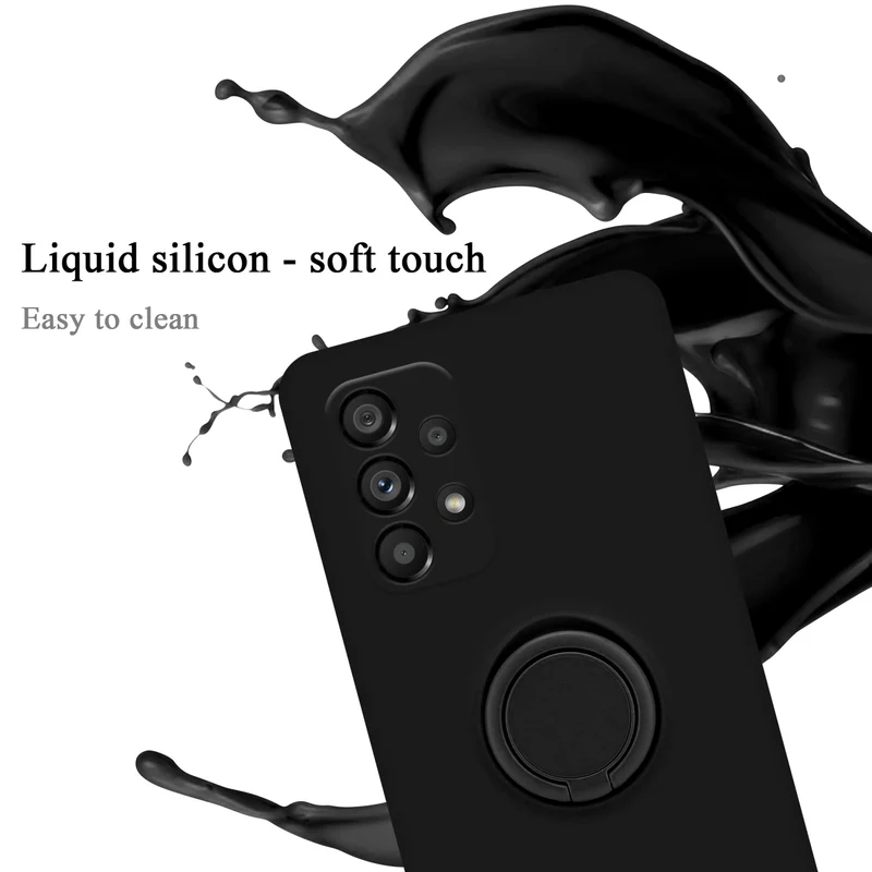 Cadorabo Hülle kompatibel mit Samsung Galaxy A53 5G Schutzhülle aus flexiblem TPU Silikon mit Ring