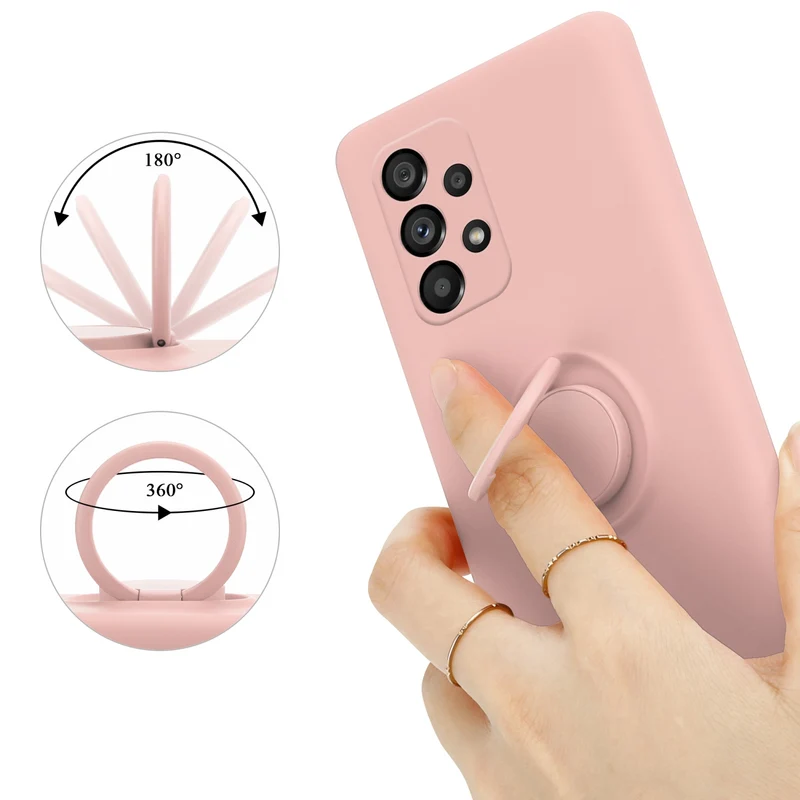 Cadorabo Hülle kompatibel mit Samsung Galaxy A53 5G Schutzhülle aus flexiblem TPU Silikon mit Ring