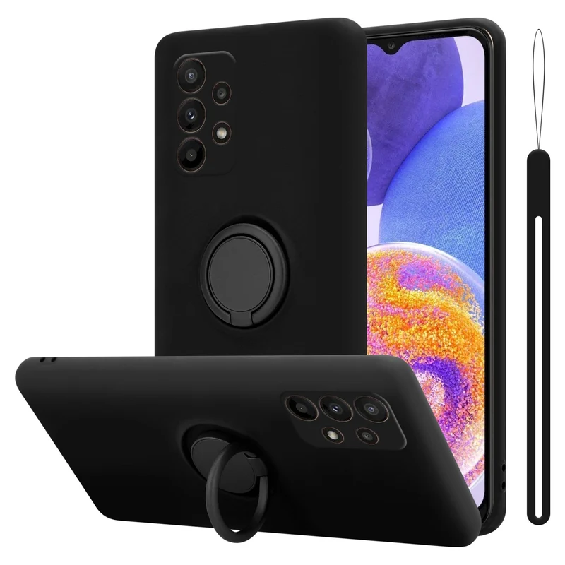 Cadorabo Hülle kompatibel mit Samsung Galaxy A23 4G Schutzhülle aus flexiblem TPU Silikon mit Ring