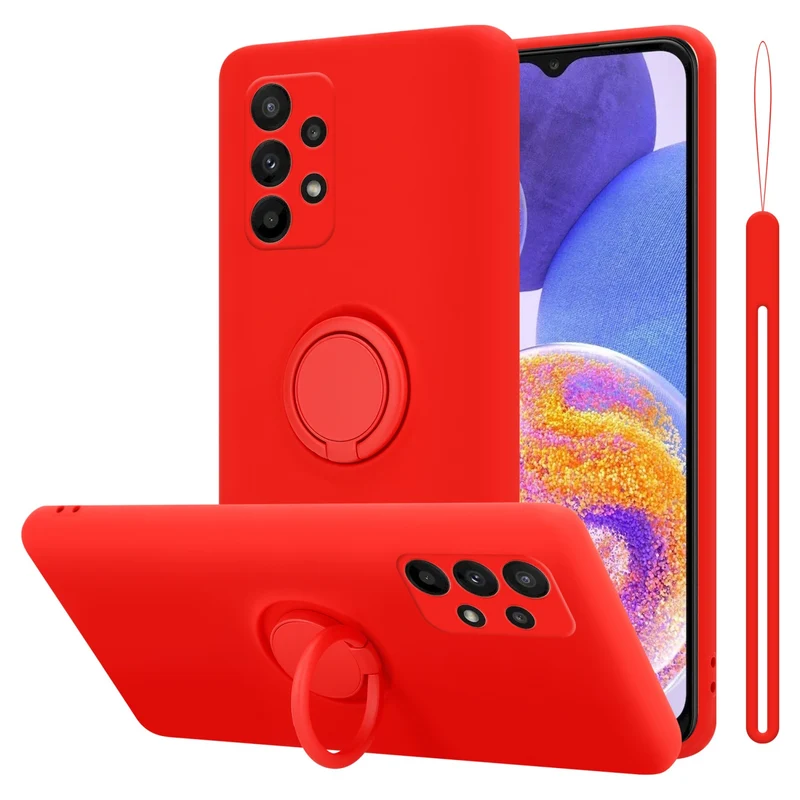 Cadorabo Hülle kompatibel mit Samsung Galaxy A23 4G Schutzhülle aus flexiblem TPU Silikon mit Ring