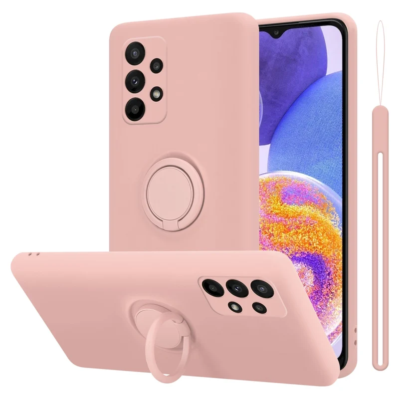 Cadorabo Hülle kompatibel mit Samsung Galaxy A23 4G Schutzhülle aus flexiblem TPU Silikon mit Ring