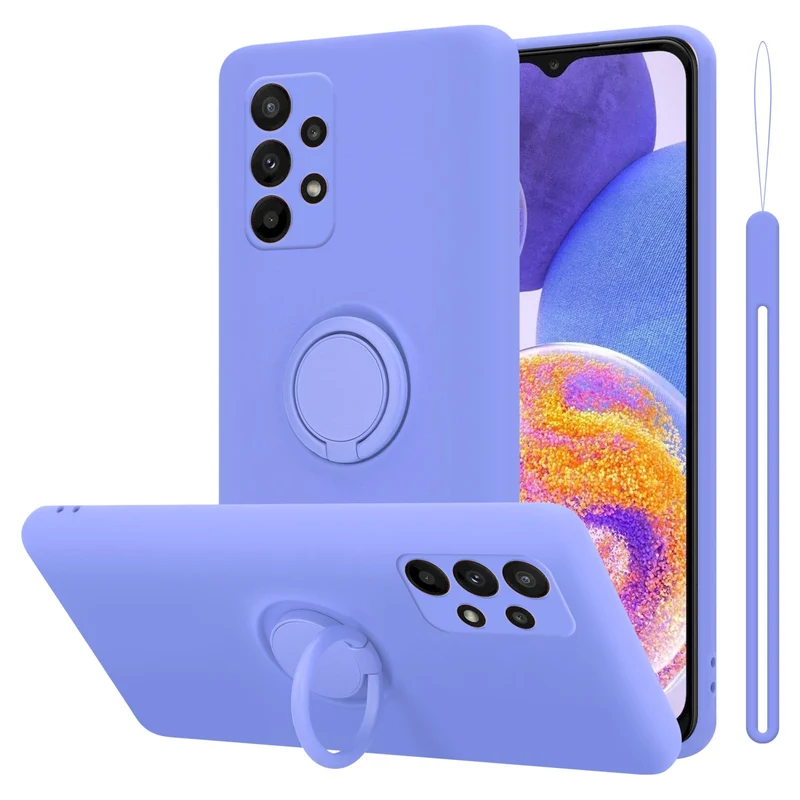 Cadorabo Hülle kompatibel mit Samsung Galaxy A23 4G Schutzhülle aus flexiblem TPU Silikon mit Ring