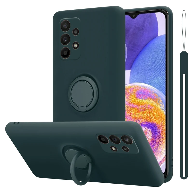 Cadorabo Hülle kompatibel mit Samsung Galaxy A23 4G Schutzhülle aus flexiblem TPU Silikon mit Ring