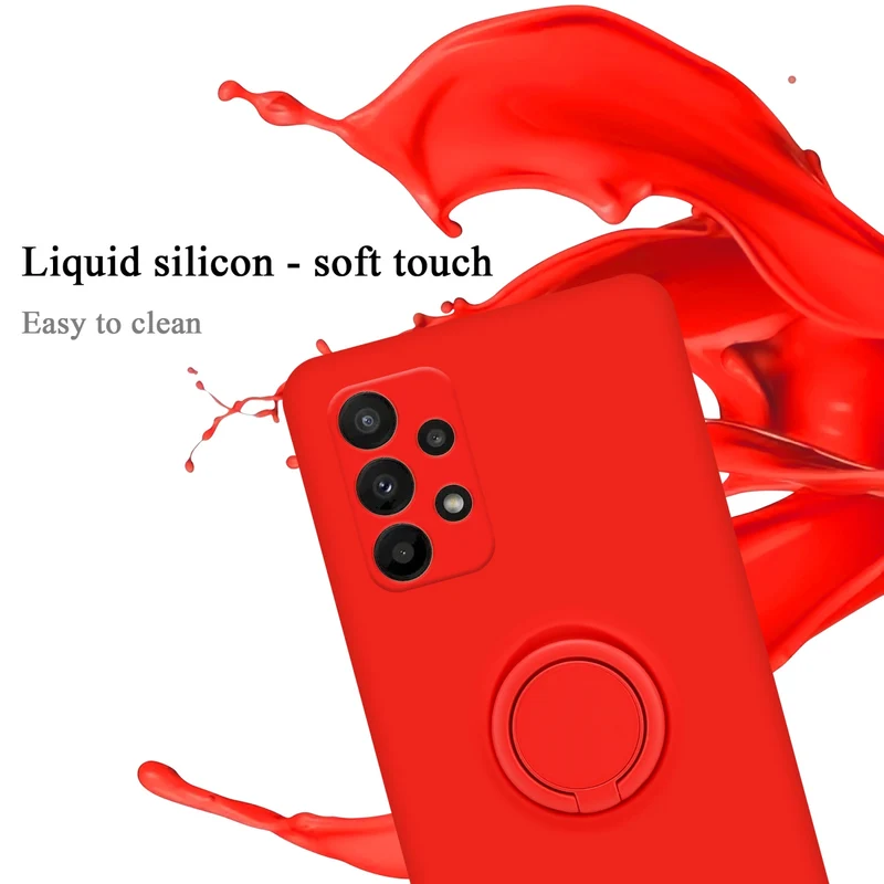 Cadorabo Hülle kompatibel mit Samsung Galaxy A23 4G Schutzhülle aus flexiblem TPU Silikon mit Ring