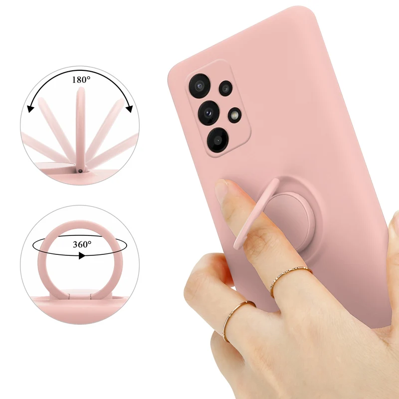 Cadorabo Hülle kompatibel mit Samsung Galaxy A23 4G Schutzhülle aus flexiblem TPU Silikon mit Ring