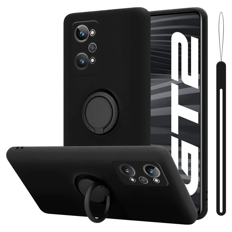 Cadorabo Hülle kompatibel mit Realme GT 2 / GT Neo 2 Schutzhülle aus flexiblem TPU Silikon mit Ring