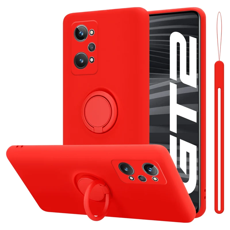 Cadorabo Hülle kompatibel mit Realme GT 2 / GT Neo 2 Schutzhülle aus flexiblem TPU Silikon mit Ring